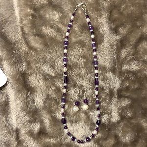 Handmade necklace and earrings set